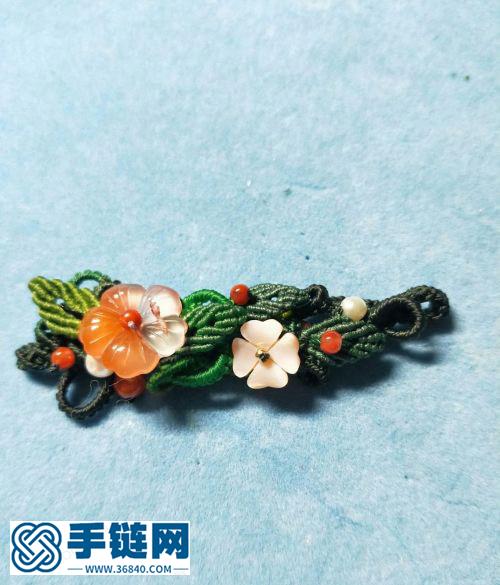 一個比較隨性的南紅花花手鏈