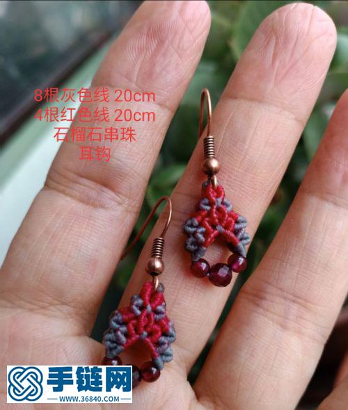可以消滅線頭的石榴石雙面耳墜