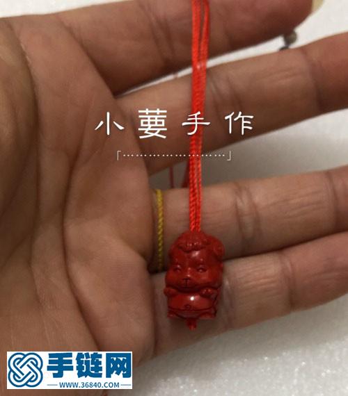 原創編繩朱砂生肖鑰匙扣