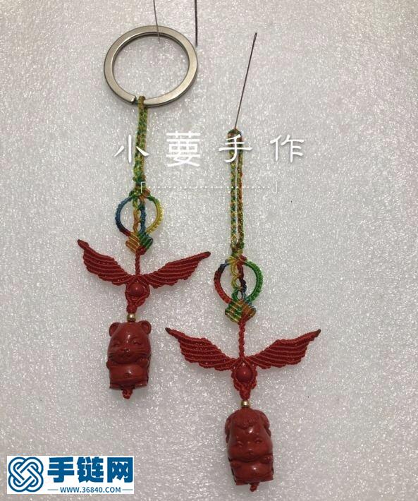 原創(chuàng)編繩朱砂生肖鑰匙扣