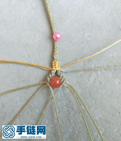 龍膽草立體八股項鏈繩尾扣