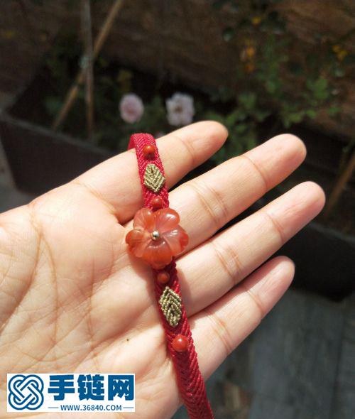 【原創】南紅花花葉子手繩
