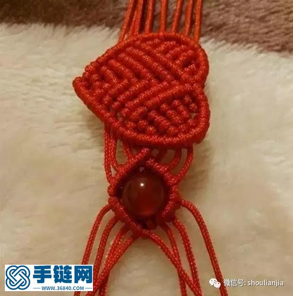 心形瑪瑙手鏈編法