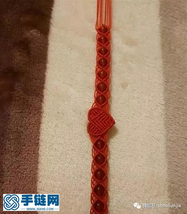 心形瑪瑙手鏈編法