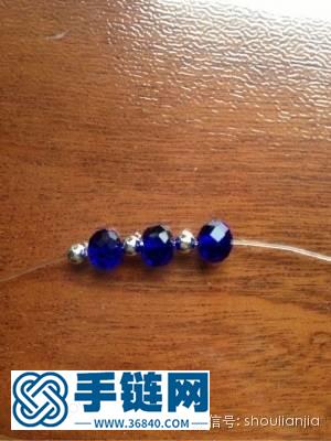 藍色串珠手鏈編法