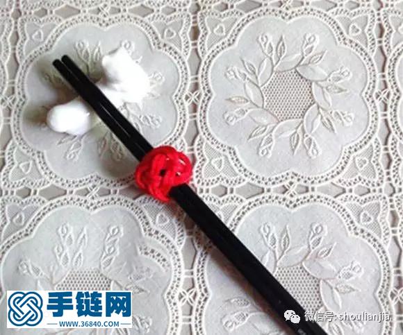 中國結之雙環結筷子的編法 中國結之雙環結筷子的編法