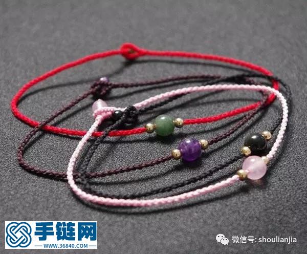 圓形四股繩手鏈--63diy