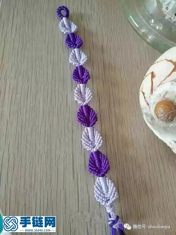 清新的樹葉手鏈編法圖解