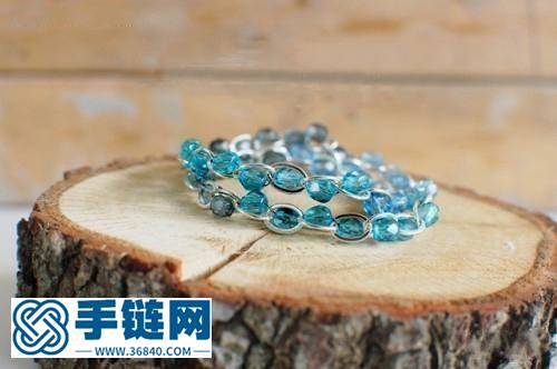 小飾品diy 串制藍寶石鑲珠手鏈