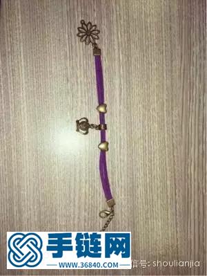 韓版皇冠吊飾鹿皮繩手鏈