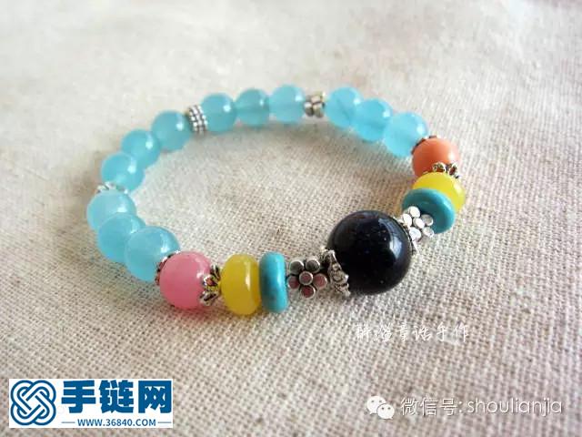 瑪瑙晶石手鏈：甜美清新范兒
