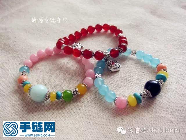 瑪瑙晶石手鏈：甜美清新范兒