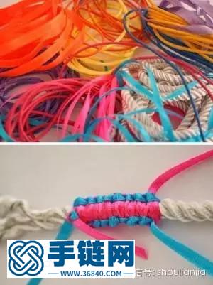 怎樣用彩色編繩編手鏈 diy簡單編繩手鏈制作圖解