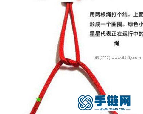 藻井結中國結紅繩手鏈的編法圖解