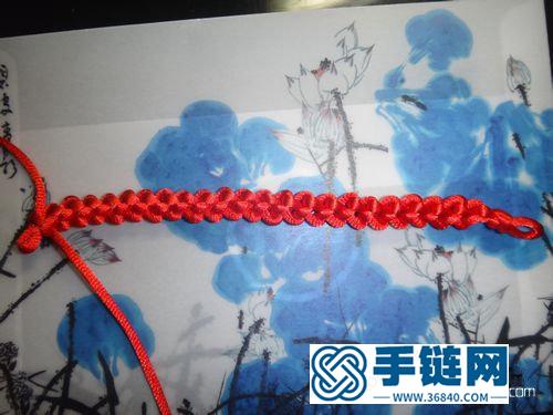 鳳尾結紅繩手鏈的編法圖解