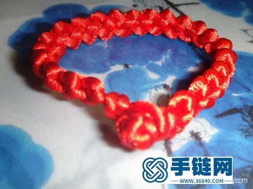 鳳尾結(jié)紅繩手鏈的編法圖解