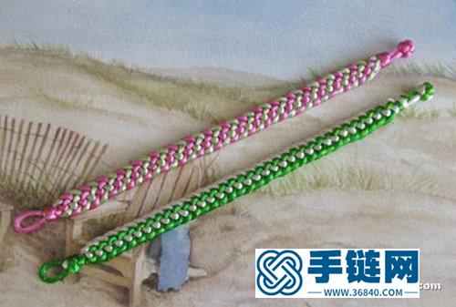 四線鳳尾結手鏈編法圖解