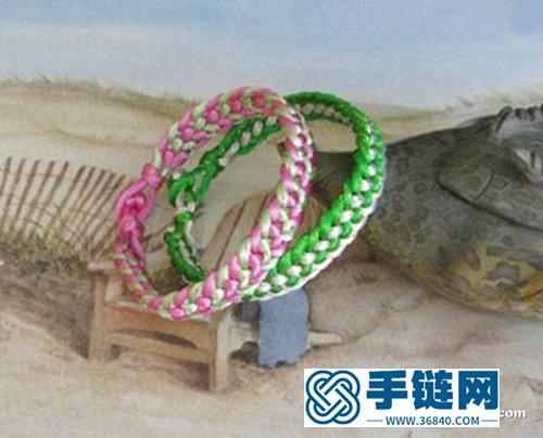 四線鳳尾結手鏈編法圖解