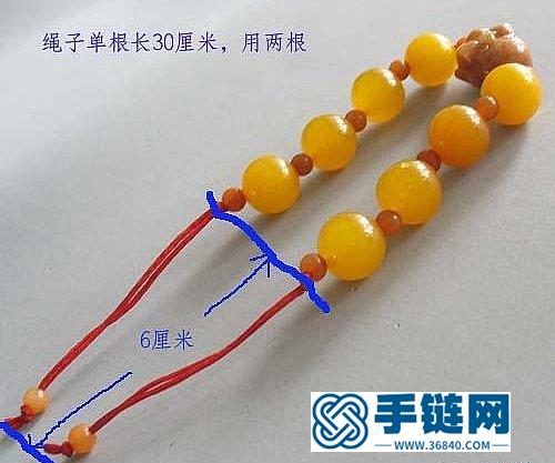 串珠手鏈中國結接頭的編法 可以調節手鏈松緊