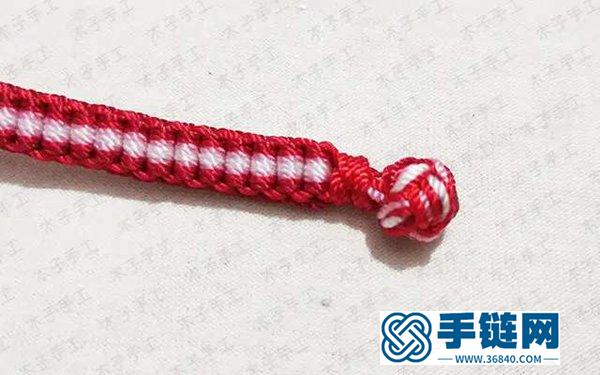 紅白相間的手繩的編法
