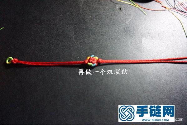 紐扣結和六耳團錦結編成的中國結手鏈