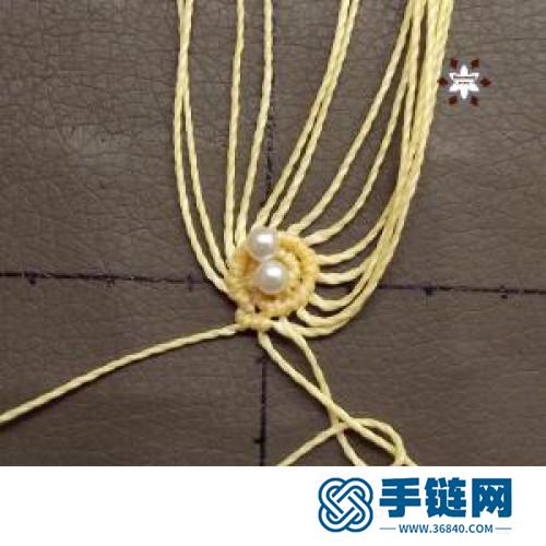 中國結蠟線瑪瑙珠花朵耳環