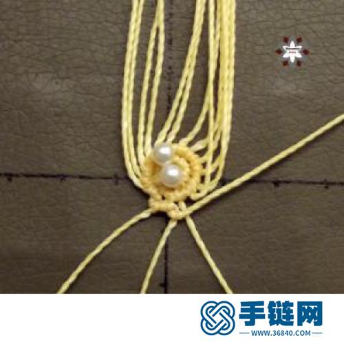 中國結蠟線瑪瑙珠花朵耳環
