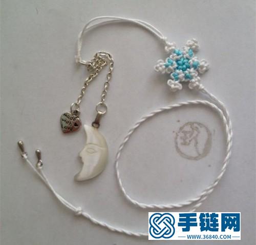 玉線繩編雪花書簽的詳細制作圖解