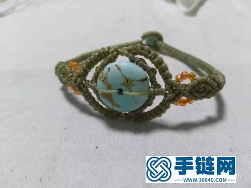綠松石平安扣灰手繩的制作圖解