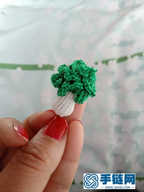 鉤編結合玉線白菜小掛飾的詳細制作教程