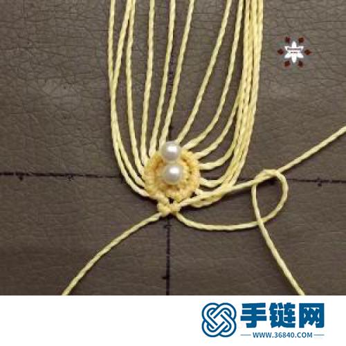中國結蠟線瑪瑙珠花朵耳環