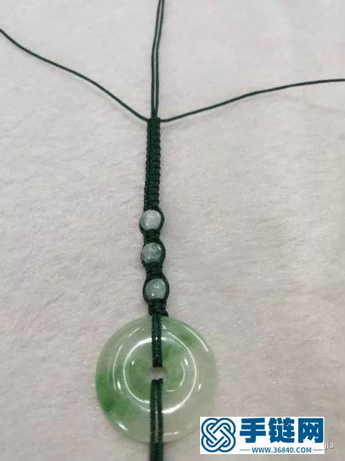 中國結蠟線平安扣手鏈的制作方法