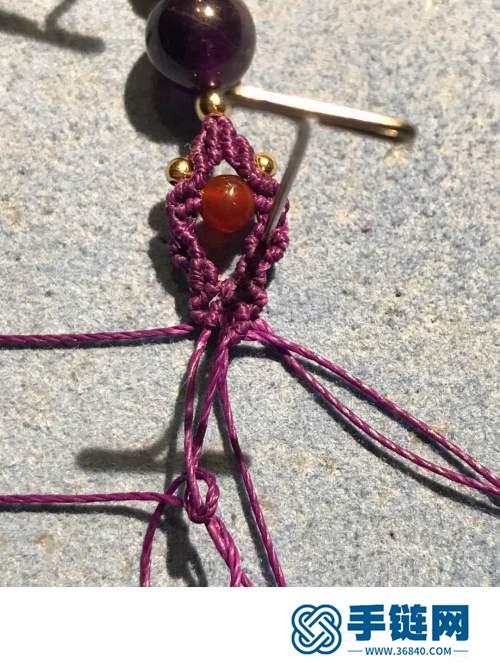 紅繩單珠耳環的詳細制作圖解