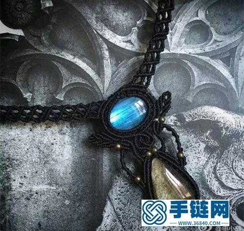 中國結雙石組合款項鏈吊墜的詳細編制方法