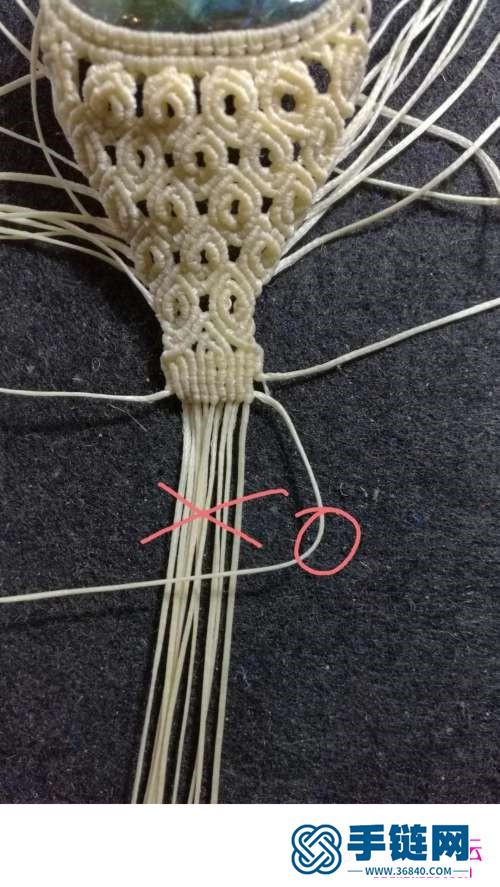 繩編孔雀開屏拉長石寬版手環的詳細制作圖解