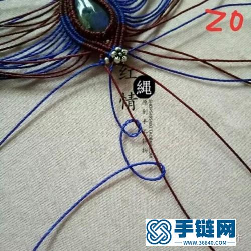 中國結(jié)青花瓷拉長石項鏈吊墜的詳細編制教程