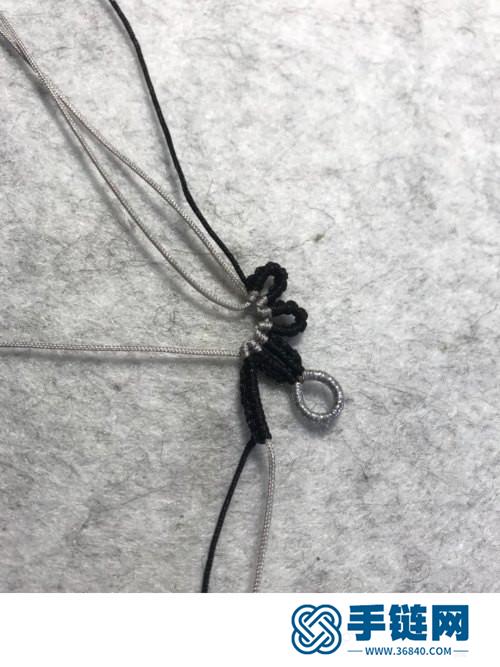 玉線珠子清新花小葉頸鏈的詳細制作圖解