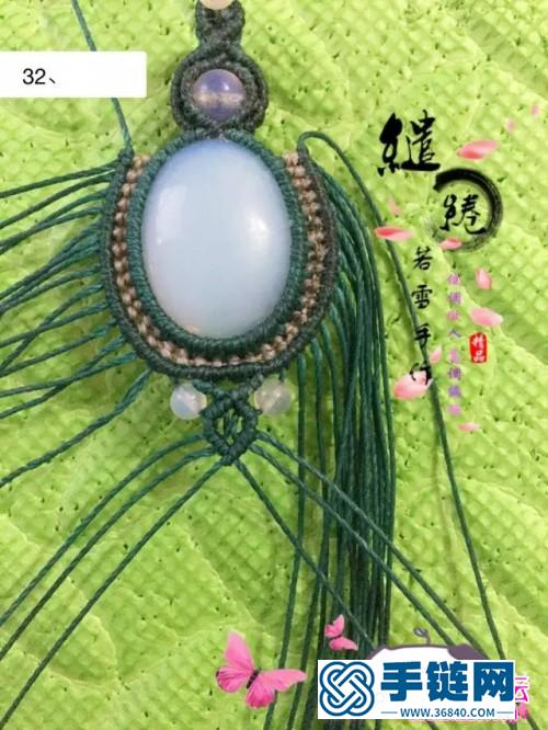 蠟線粉晶青紗挽妝項鏈的詳細制作圖解