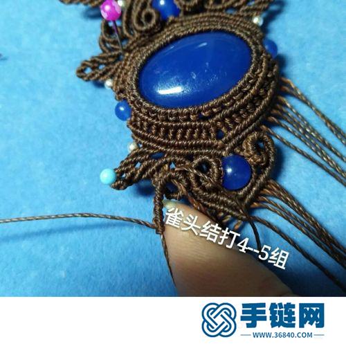 蠟線包石花月葉手繩的詳細制作圖解