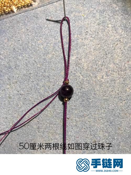 紅繩單珠耳環的詳細制作圖解