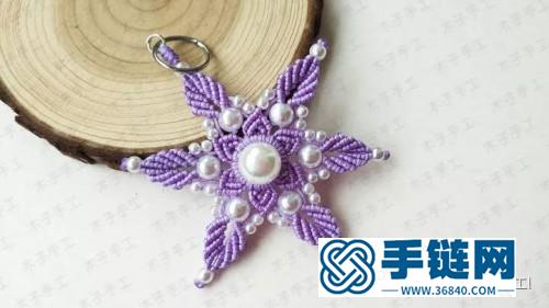 中國(guó)結(jié)五彩繽紛的雪花掛件的詳細(xì)編制步驟圖