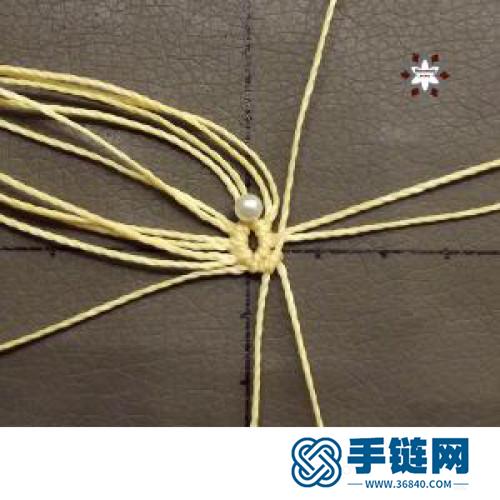 中國結蠟線瑪瑙珠花朵耳環