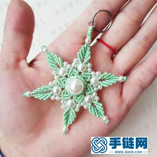 中國(guó)結(jié)五彩繽紛的雪花掛件的詳細(xì)編制步驟圖