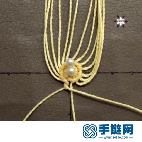 中國結蠟線瑪瑙珠花朵耳環
