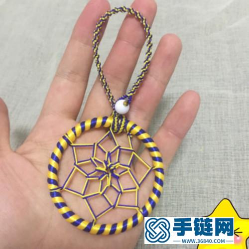 雙色捕夢網鑰匙扣掛飾的制作步驟圖