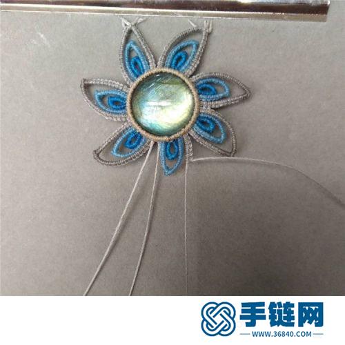 中國結蠟線包石太陽花項鏈的詳細編制方法