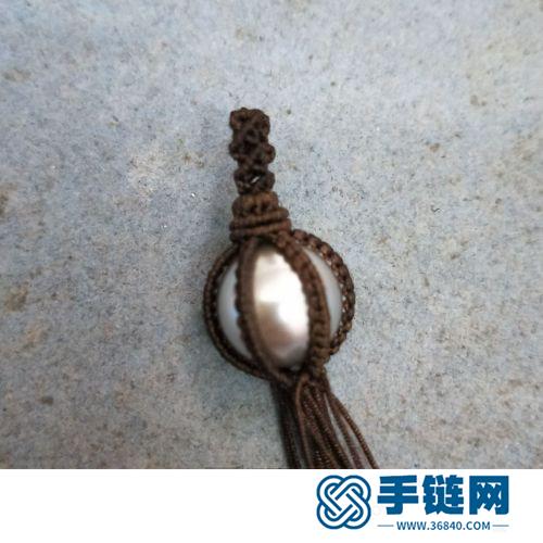中國結玉線葫蘆串貝珠掛飾的詳細編制方法