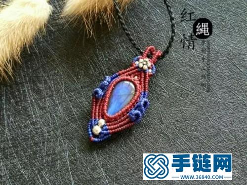 中國結(jié)青花瓷拉長石項鏈吊墜的詳細編制教程