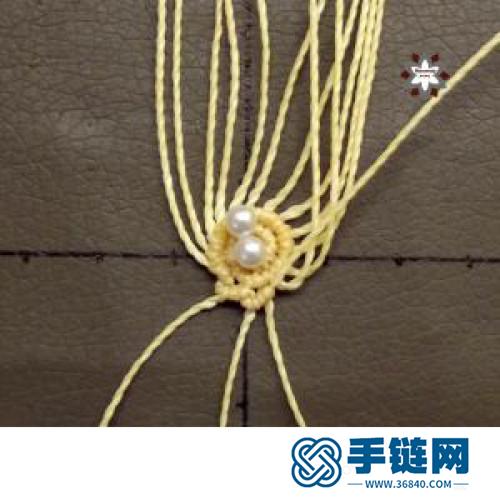 中國結蠟線瑪瑙珠花朵耳環