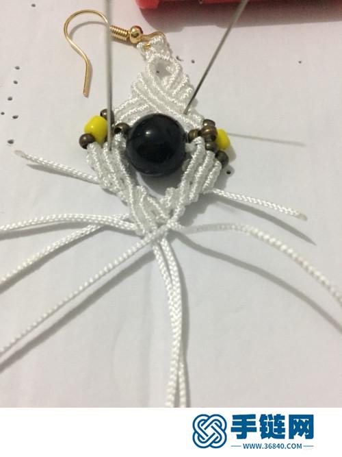 中國結玉線瑪瑙珠耳飾的詳細制作圖解